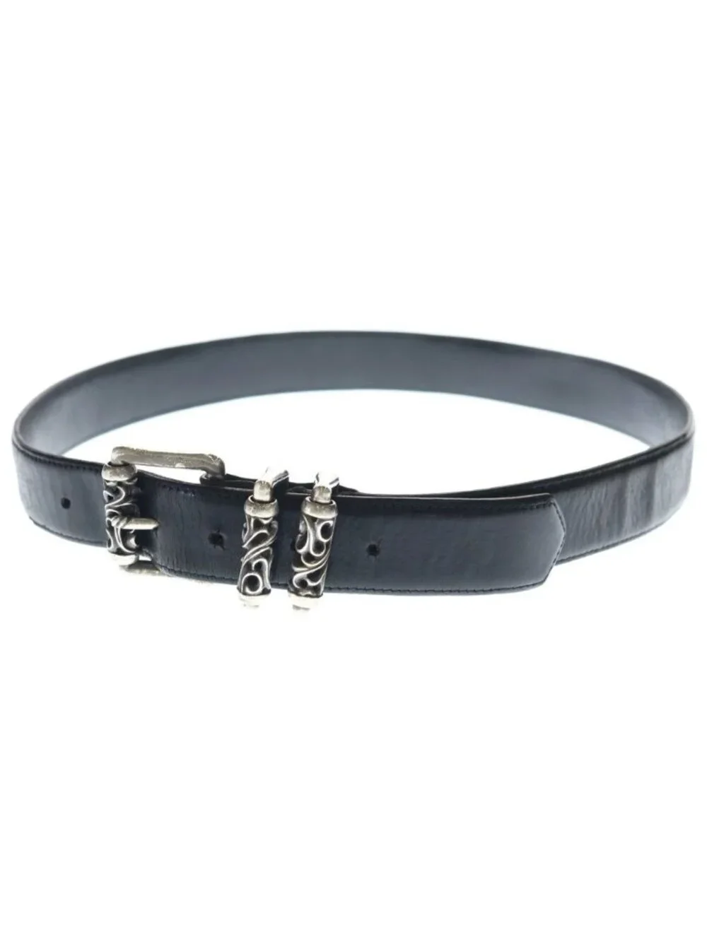 Chrome Hearts Blt Roller Buckle Leather Belt Silver